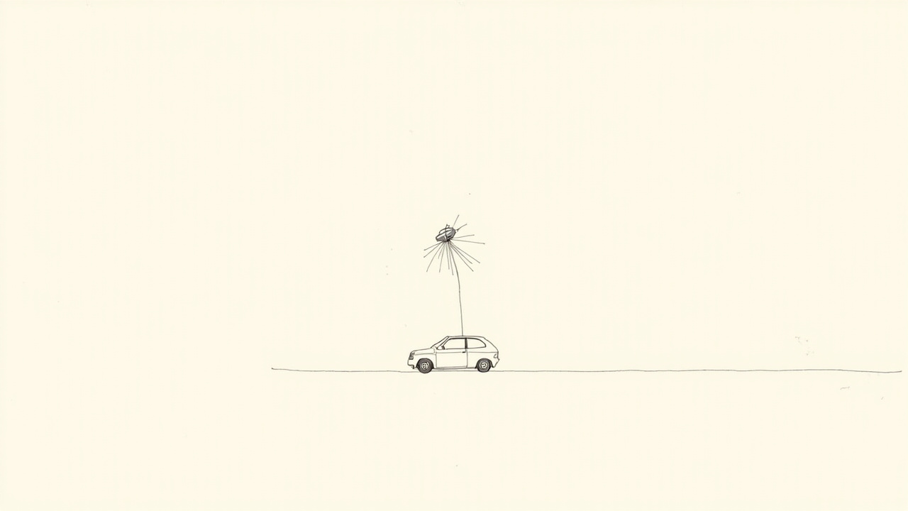 Carro com antena parabólica no teto envia feixes a um satélite, Starlink nos futuros Tesla.