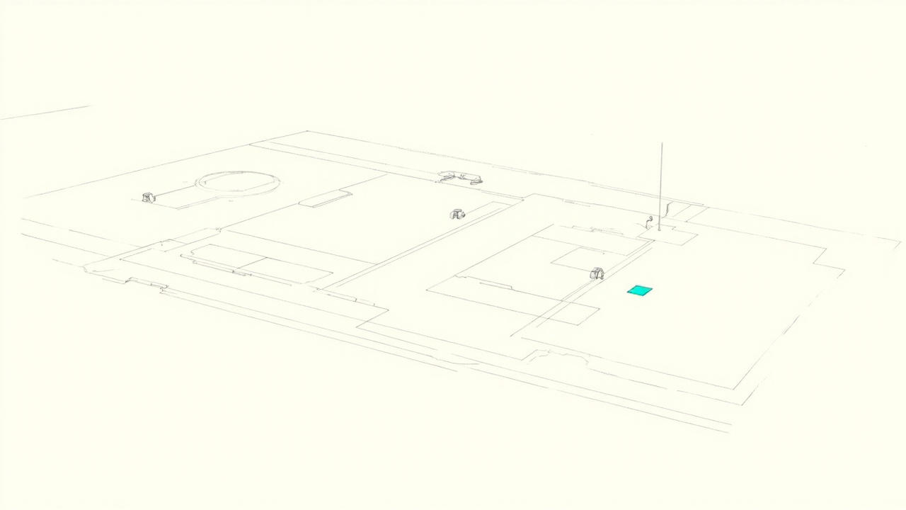 Planta baixa testada numa bancada com mãos robóticas reconstruindo-a duas vezes, metáfora de prototipar antes do design final