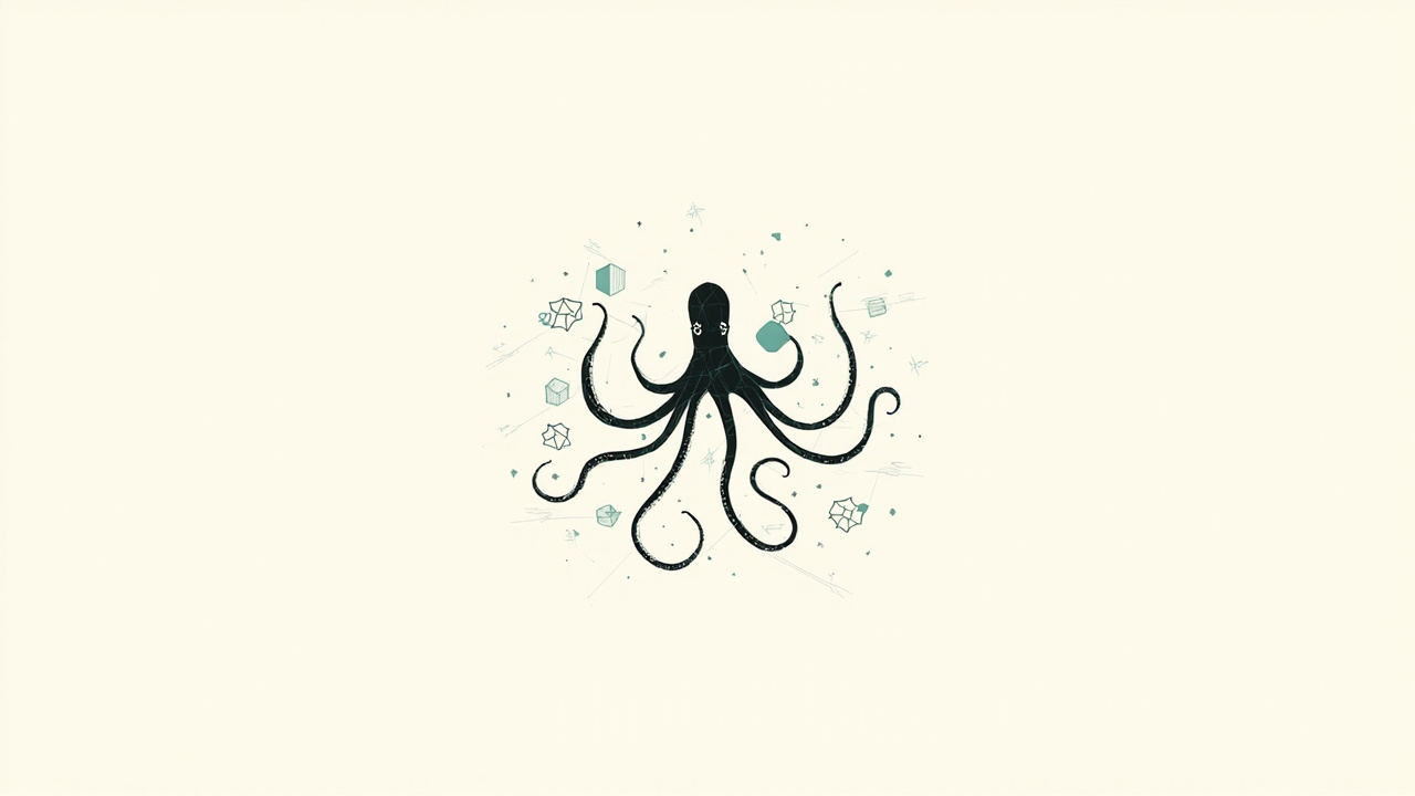 Mascote de polvo rachado segurando repositórios de código enquanto plataformas alternativas menores se reúnem ao redor, refletindo a busca por alternativas ao GitHub