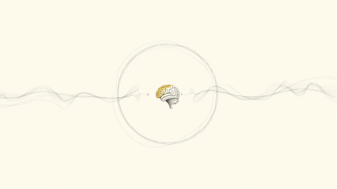 Loop circular conectando leito hospitalar, fluxo de dados e modelo em forma de cérebro no centro, ilustrando o conceito de clinic-in-the-loop
