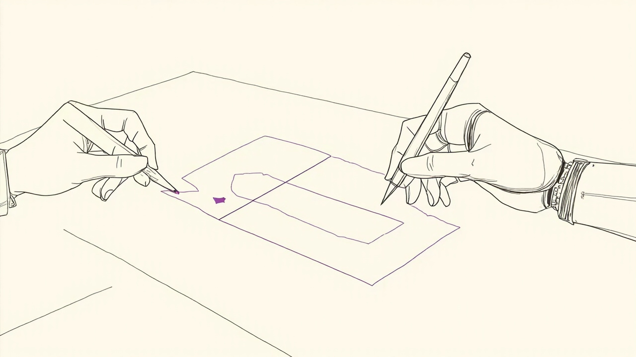 Mão robótica e humana desenham wireframe juntas, metáfora do redesign do papel do designer com IA
