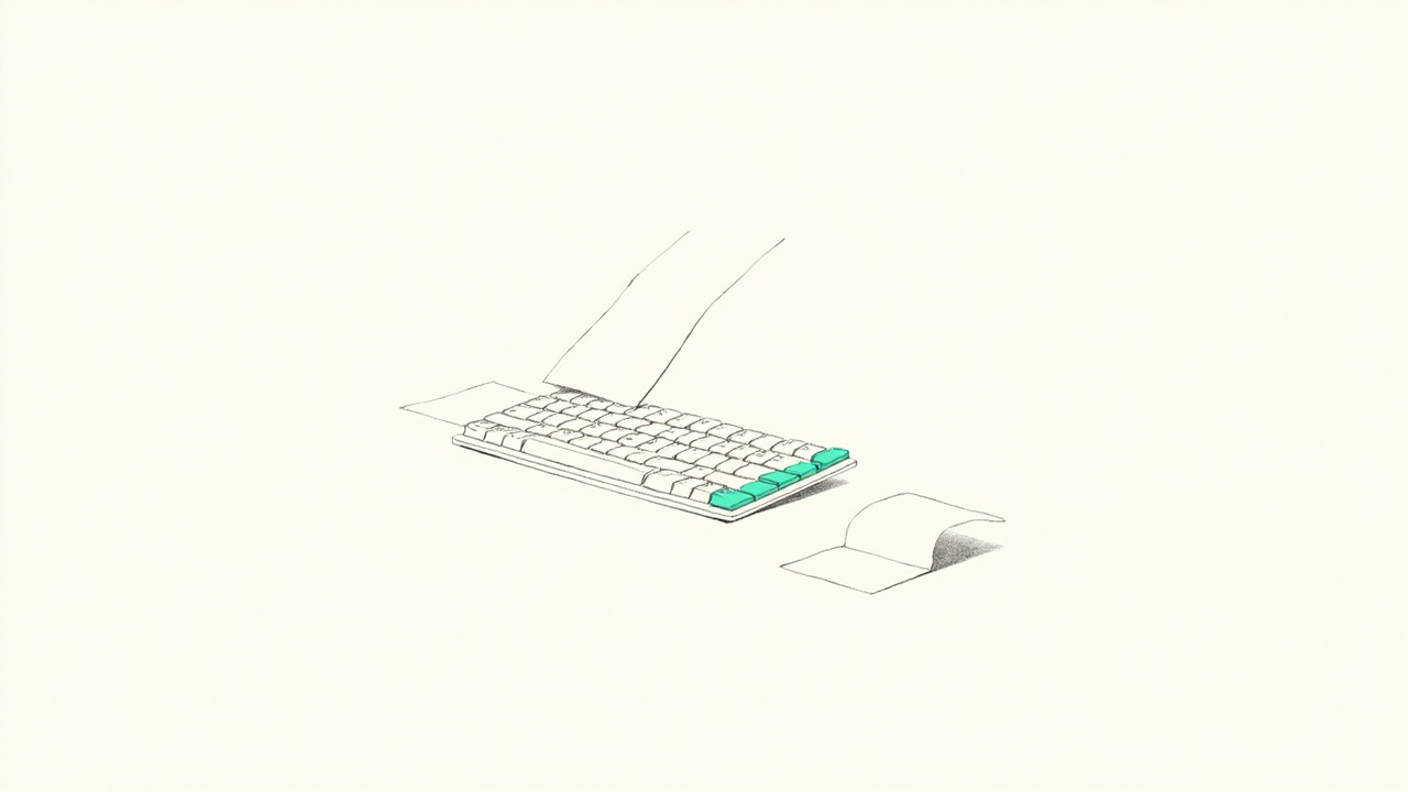 Teclado com teclas como cartas de comando sendo distribuídas, metáfora do TanStack Hotkeys