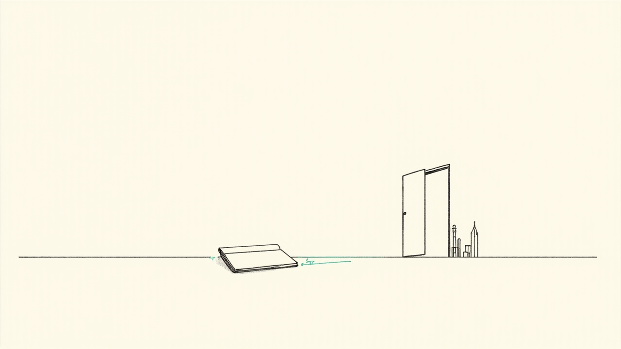 Caderno escapa por baixo de uma porta rumo a prédio distante, envio silencioso de chats locais pelo Codex à OpenAI