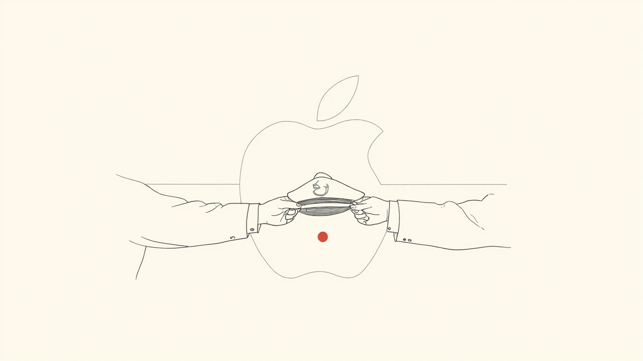 Boné de capitão trocado de mãos diante da sede da Apple na despedida de Tim Cook e chegada de John Ternus