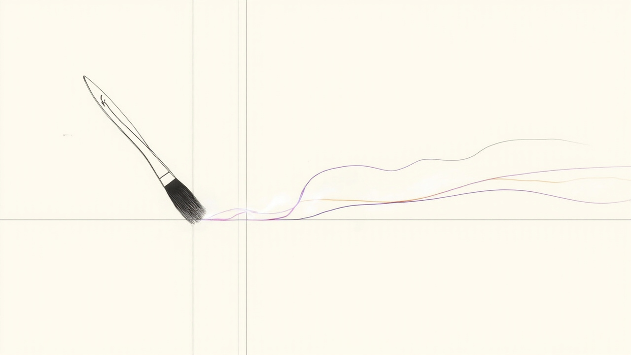 Pincel mergulhado em luz líquida pinta sobre grade de canvas, shaders generativos e interativos do Figma