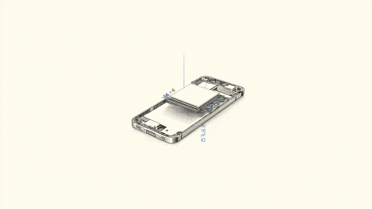 Chip sendo encaixado num corpo de celular como engrenagem de precisão, IPs C2-Ultra da Arm para flagships