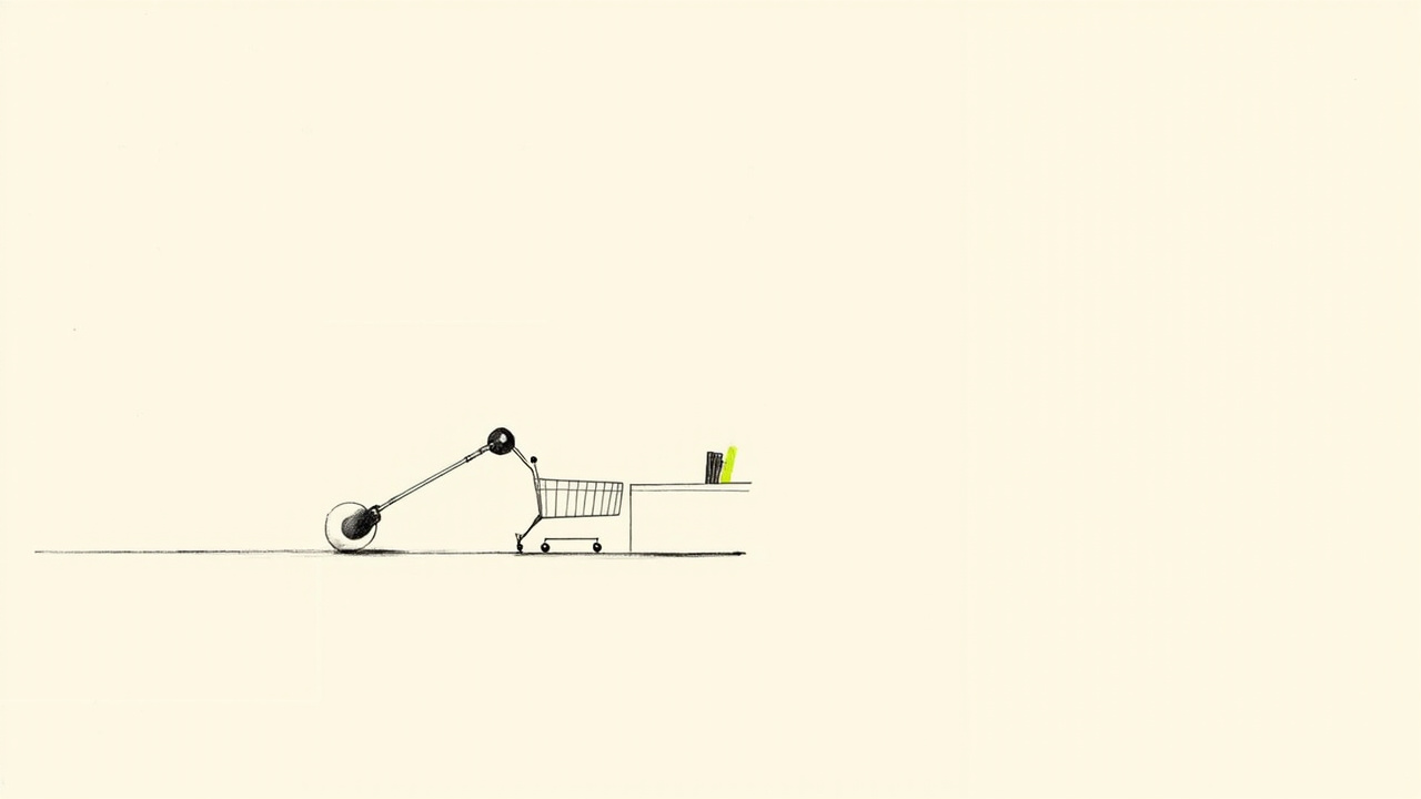Braço robótico desviando carrinho de compras do caixa, chatbots de IA que convencem consumidores a desistir da compra