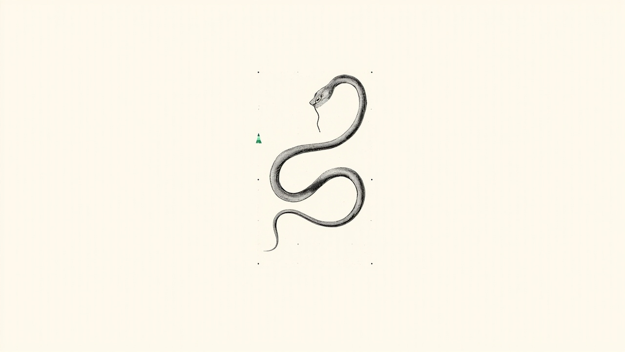 Serpente morfando a própria cauda ao redor de terminal, projeto Ouroboros de fluxos de agentes replicáveis