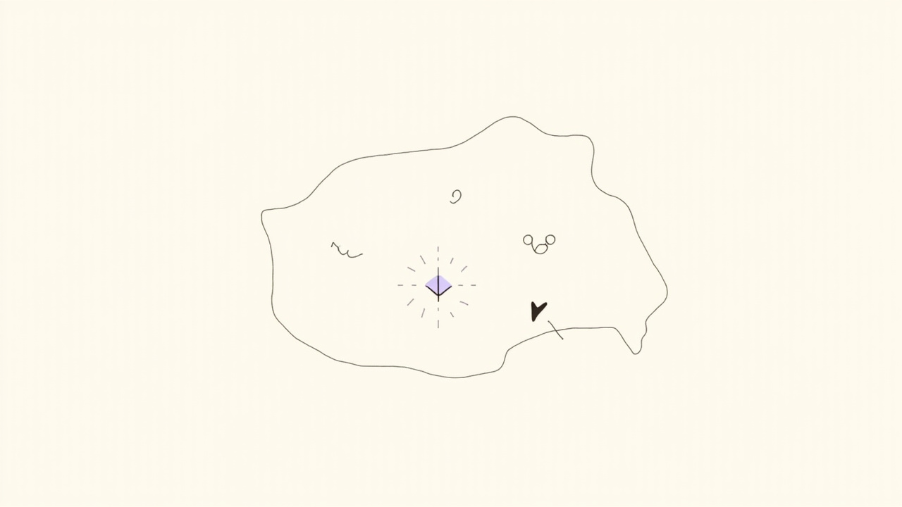 Cursor pairando sobre tela de design com balão de prompt se inflando, metáfora da patente da Adobe de prompts por hover