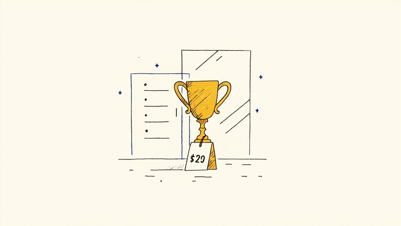 Troféu dourado sobre etiqueta de preço diante de rack de servidores, Claude Opus 5.5 lidera ranking com custo menor