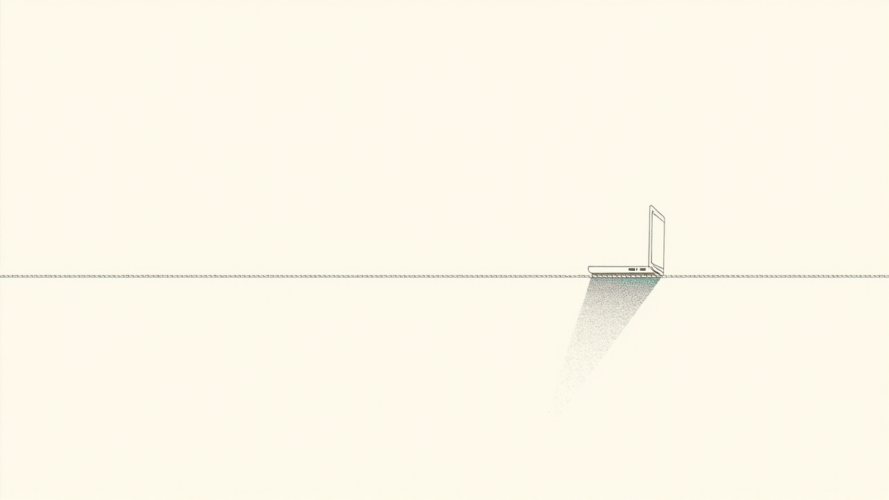 Ponte de cordas ligando notebook à internet aberta, metáfora dos Quick Tunnels temporários do Cloudflare