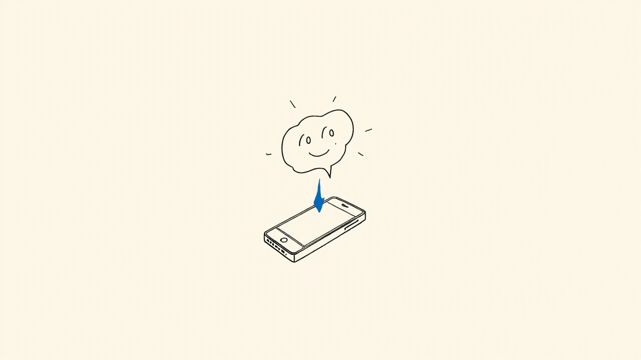 Avatar luminoso flutua sobre smartphone com balões de fala, recurso em tempo real do Gemini Live