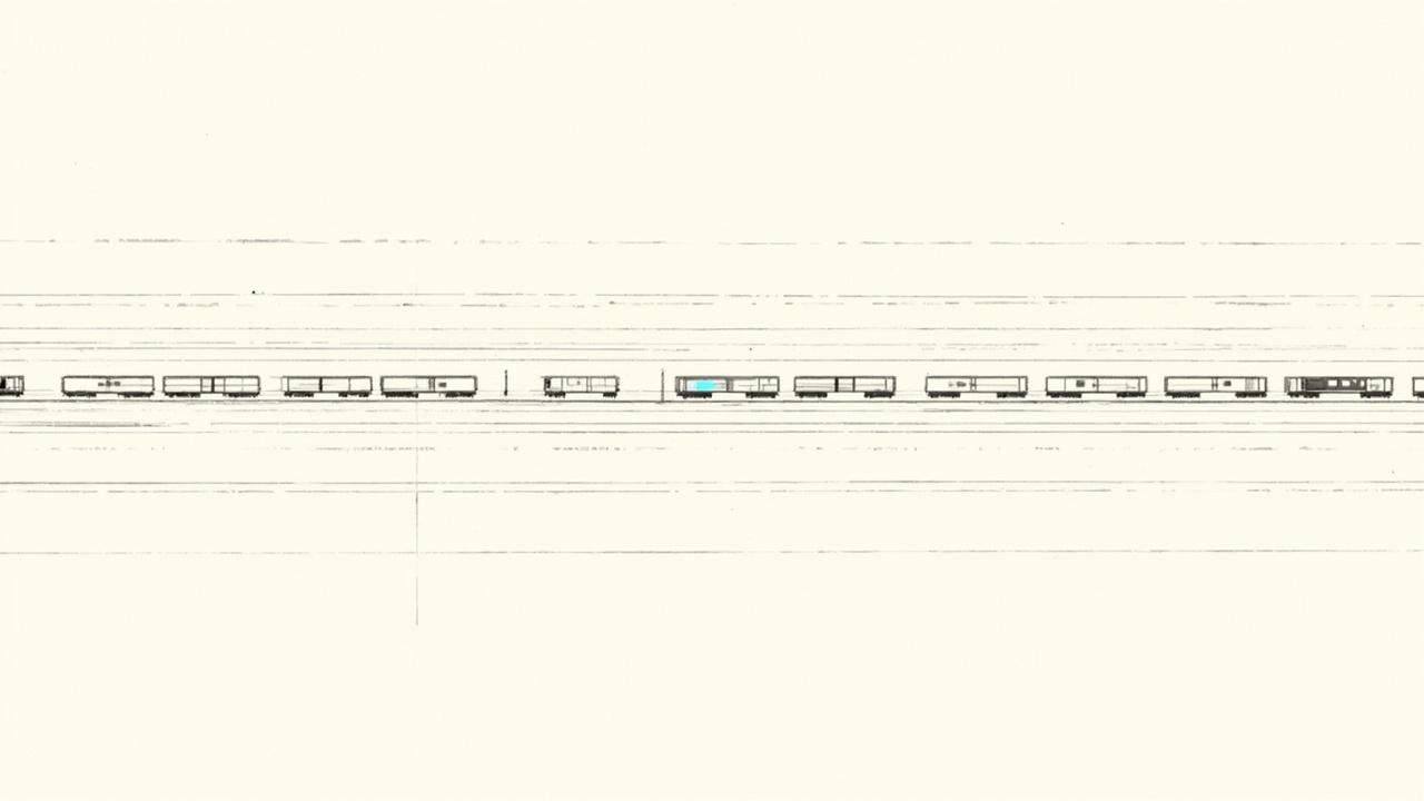 Pátio ferroviário desviando trens para trilhos rotulados, Decisions API da OpenAI roteando decisões com o GPT-6 Luna