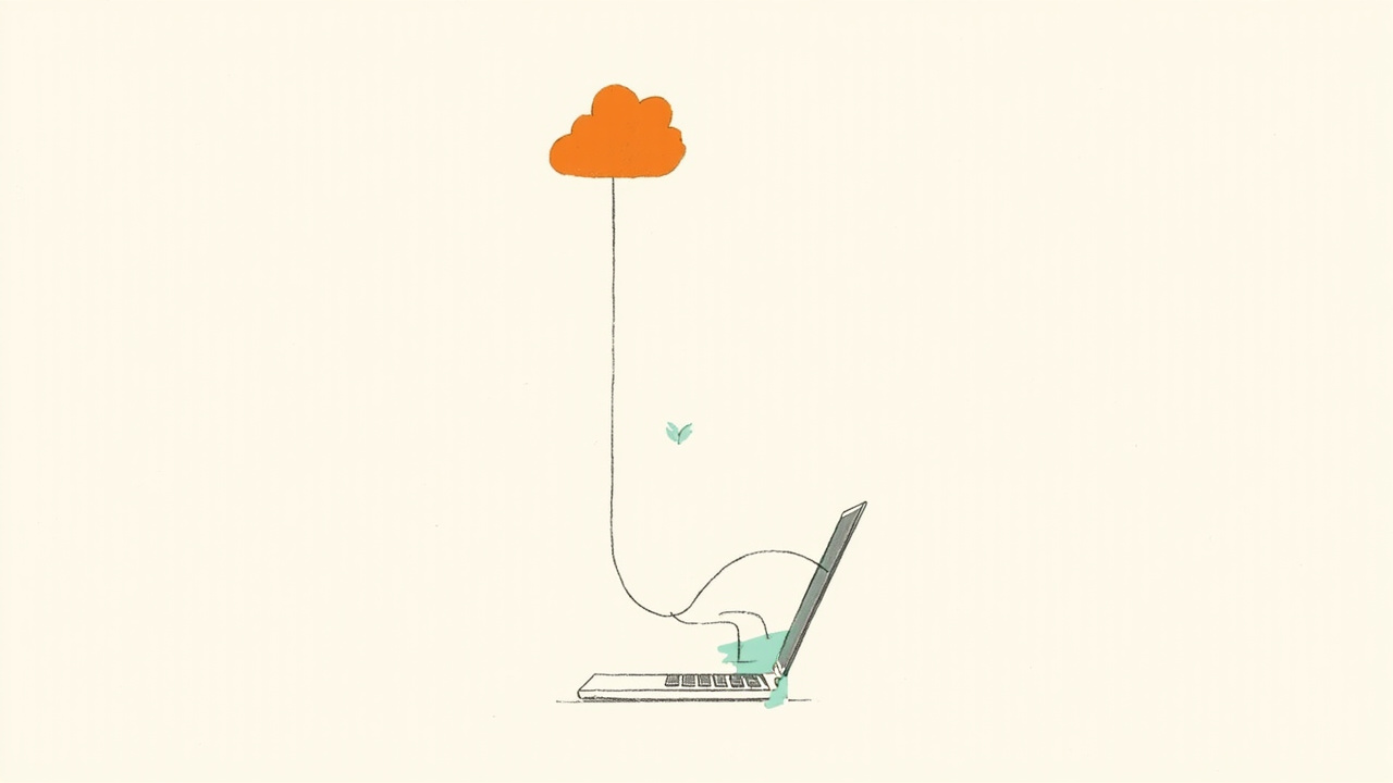 Nuvem laranja erguendo árvore de branches Git saindo de laptop, convite da Cloudflare para construir nova plataforma Git nos Artifacts