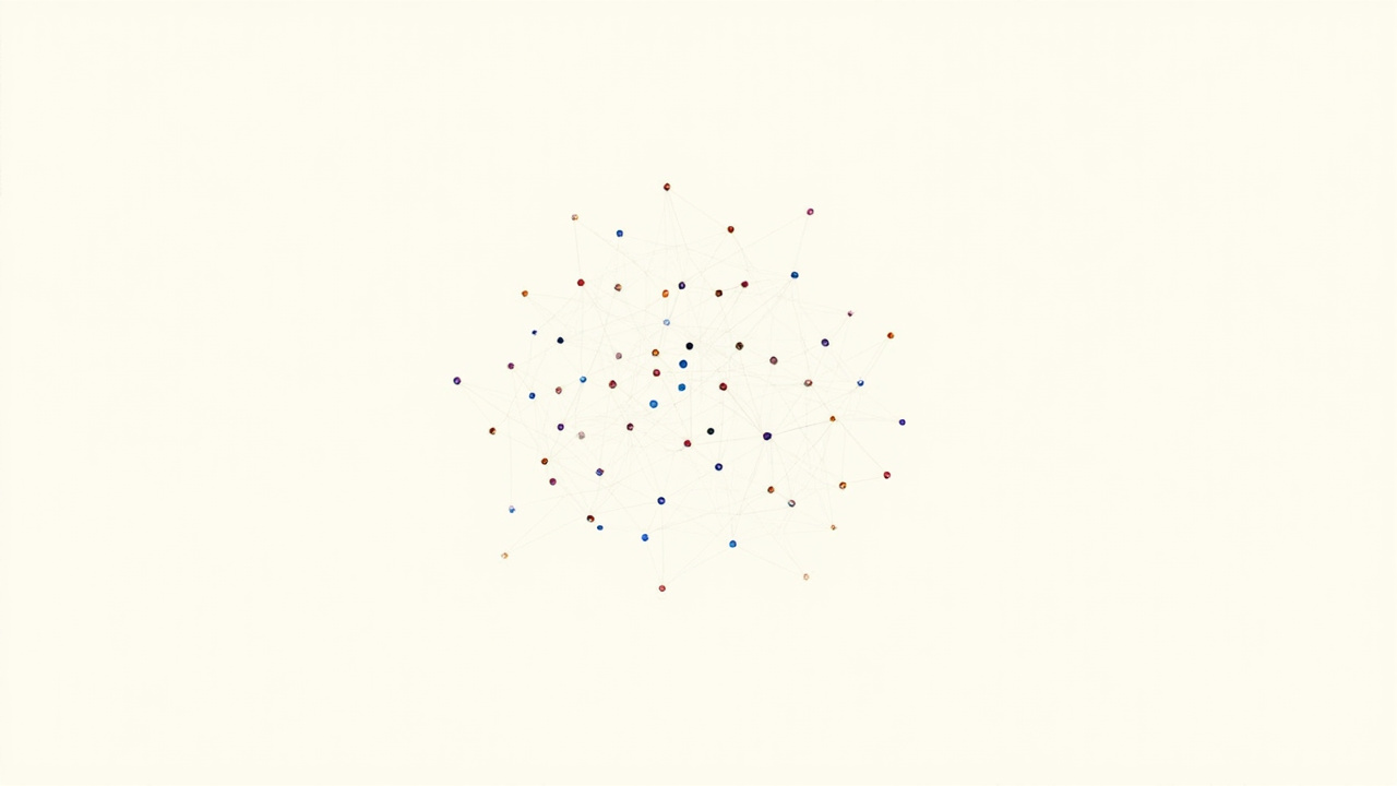 Pontos luminosos ligados por fios formando mapa de texto e imagem, metáfora dos embeddings multimodais da Perplexity